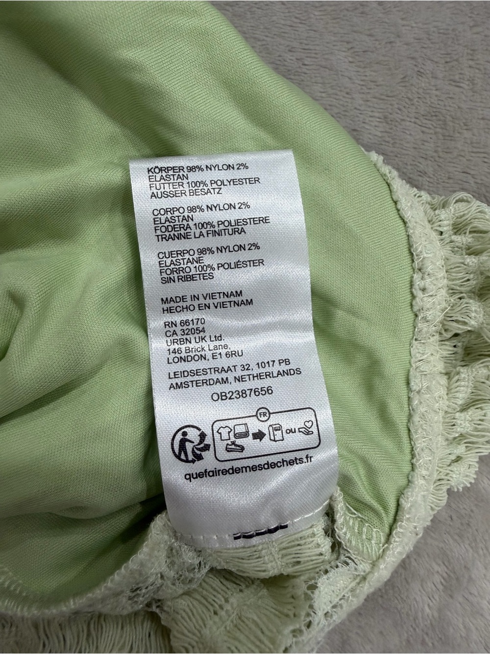 Kimchi Blue Urban Outfitters Lace Ruffle Peplum Top Green L Coquette Y2K - Picture 7 of 7